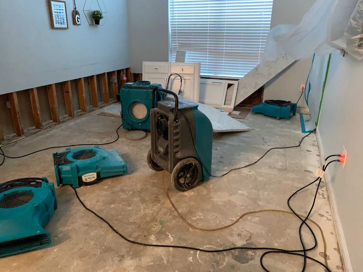 Dehumidifier in flood-cut room for Water Extraction & Removal in Bismarck